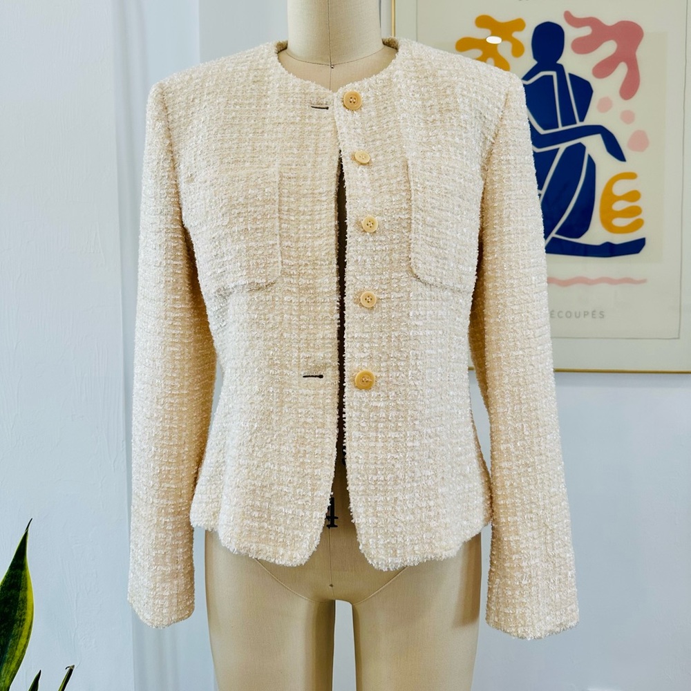 Vintage JONES NEW YORK Chenille Wool Tweed Jacket